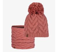 Buff® Dúo Pack Knitted & Fleece Band Gorro Caryn Crimson Rosa y Knitted & Fleece Braga de cuello Caryn Crimson Rosa Talla única Adulto