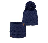 Buff® Dúo Pack Knitted & Fleece Band Gorro Caryn Midnight Azul marino y Knitted & Fleece Braga de cuello Caryn Midnight Azul marino Talla única Adulto