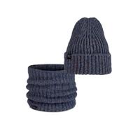 Buff® Dúo Pack Knitted & Fleece Band Gorro Kim Water Gris y Knitted & Fleece Braga de cuello Kim Water Gris Talla única Adulto