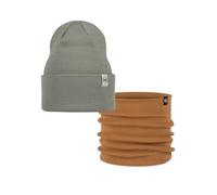 Buff Dúo Pack Street Knitted Gorro Lilon Opaline Verde y Knitted Braga de Cuello Lilon Peanut Marron Talla única Adulto