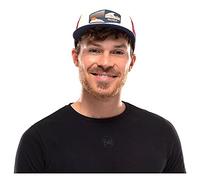 Buff | Gorra Trucker Hombre Mujer Adulto Ajustable, Comoda, Transpirable, Calidad, Moderna, Aire Libre, L/XL, Blanco Rojo