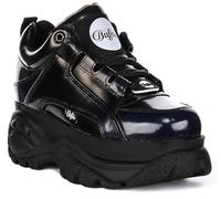 Buffalo 1339-14 2.0 - Zapatos deportivos con plataforma para mujer, mezcla de colores y piel de becerro, Negro Azul, 38 EU