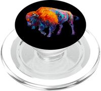 Buffalo Bison American Western Colorful Wild Life Gift PopSockets PopGrip para MagSafe
