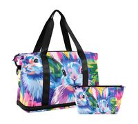 Buffalo - Bolsa de viaje con diseño de conejo a cuadros con diseño de conejo y Pascua con bolsa de aseo para yoga, impermeable, Buffalo Plaid Bunny Rabbits Happy Easter, 1 size