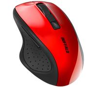 Buffalo BSMBB305RD - Ratón LED azul Bluetooth 5.0 de 5 botones, rojo, botón hacia atrás/adelante, ahorro de energía
