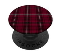 Buffalo Burgundy Plaid Old Money Classic Tartan Pattern PopSockets PopGrip Adhesivo