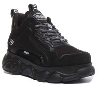 Buffalo Cld Chai Con Cordones Suela Gruesa Vegana Para Mujeres En Negro EU 36-42