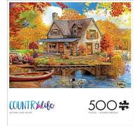 Buffalo Games - Angelo Bonito - Autumn Lake House - 500 Piece Jigsaw Puzzle for Adults -Challenging Puzzle Perfect for Game Nights - Finished Size is 21.25 x 15.00