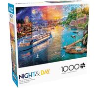Buffalo Games - Canal Día a la Noche - Rompecabezas de 1000 Piezas para Adultos, Rompecabezas desafiante Noches de Juego - Tamaño Terminado 26.75 x 19.75 Pulgadas