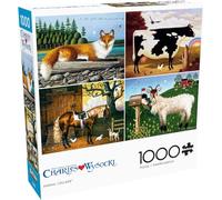 Buffalo Games - Charles Wysocki - Collage de Animales - Rompecabezas de 1000 Piezas para Adultos, Rompecabezas desafiante Noches de Juego - Tamaño Terminado 26.75 x 19.75 Pulgadas