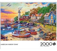 Buffalo Games - Dominic Davison - American Harbor Town - Rompecabezas de 2000 Piezas para Adultos - Rompecabezas desafiante Noches de Juegos - El tamaño Final es de 38.50 x 26.50