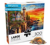 Buffalo Games - Dominic Davison - Rocky Cliff Lighthouse - 300 Piece Jigsaw Puzzle for Adults -Challenging Puzzle Perfect for Game Nights - Finished Size is 21.25 x 15.00