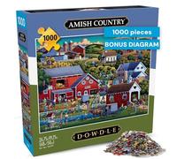 Buffalo Games - Dowdle - Amish Country - Rompecabezas de 1000 Piezas para Adultos, diseño de Pueblo Amish, Puzzle Noches de Juegos, tamaño Terminado de 68 x 50 cm
