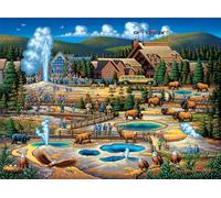 Buffalo Games - Dowdle - Yellowstone Old Faithful - Rompecabezas de 1000 piezas para adultos, desafiante, perfecto para noches de juegos, tamaño terminado: 26.75 x 19.75 pulgadas