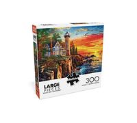 Buffalo Games - Faro del acantilado rocoso - Rompecabezas de 300 Piezas Grandes