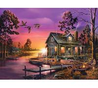 Buffalo Games - Geno Peoples - Lakeside Living - Rompecabezas de 1000 Piezas para Adultos, Rompecabezas desafiante Noches de Juegos, el tamaño del Rompecabezas Terminado es de 26.75 x