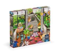 Buffalo Games - Sapphire Select - Tracy Flickenger - Invernadero de cobertizo de jardín - Rompecabezas de 1000 piezas - Desafiante y divertido - Tablero de rompecabezas con respaldo azul - Caja de