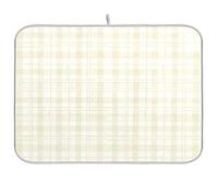 Buffalo Grid - Alfombrilla absorbente para secar platos de cocina, almohadilla de secado reversible, color crema beige, 40 x 45 cm
