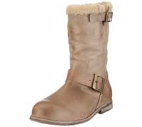 Buffalo London 13980F Washed Leather 120133 - Botas de Cuero para Mujer, Color Beige, Talla 41