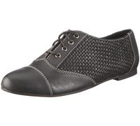 Buffalo London 210-4669 Brushed Leather Black 01 117322 - Zapatos de Cuero para Mujer