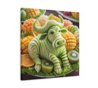 Buffalo Made with Various Fruits Canvas Print 24x24inch (60x60cm)