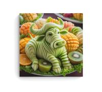 Buffalo Made with Various Fruits Modern Home Kitchen Dormitory Kids Room Mural 20x20inch (50x50cm)