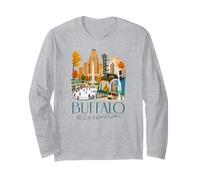 Buffalo New York Skyline, Recuerdo de la Ciudad de Buenos vecinos Manga Larga