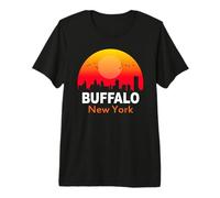 Buffalo New York Vintage Sunset Retro City State USA Camiseta Premium