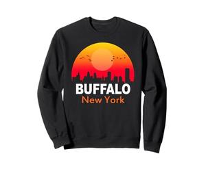 Buffalo New York Vintage Sunset Retro City State USA Sudadera