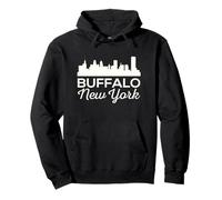 Buffalo, Nueva York, Skyline Bridge, Retro, Ciudad de Nueva York, Nueva York Sudadera con Capucha