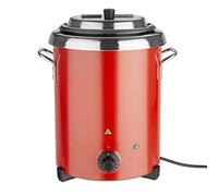 Buffalo - Olla sopera eléctrica de acero inoxidable con asas de 5,7 l, 348 x 255 mm. Color rojo