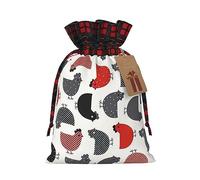 Buffalo Plaid Bolsas de regalo de Navidad con etiquetas,Bolsas de dulces de Navidad Pequeñas Bolsas de regalo de Halloween, Bolsas de regalo de golosinas, Pollo creativo de dibujos animados