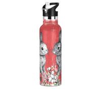 Buffalo Plaid Bunny Rabbits Happy Easter - Botella de agua ligera con aislamiento al vacío de doble pared a prueba de fugas para deportes, gimnasio, al aire libre, viajes, escuela