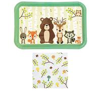 Buffalo Plaid Farmhouse - Suministros para fiestas de granja, color negro y rojo para 16 personas, animales del bosque, 32 Piece Woodland Animals