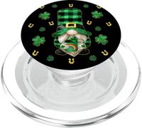 Buffalo Plaid GNOME St. Patricks Day Design with Shamrock PopSockets PopGrip para MagSafe