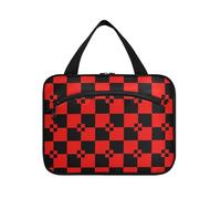 Buffalo Plaid - Kit de artículos de tocador colgantes de tamaño de viaje con gancho, organizador unisex de diseñador para viajes, imprescindibles, estuche de maquillaje para mujer, talla L