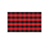 Buffalo Plaid Outdoor Rug 23.6"x51.2" Cotton Handwoven, Washable Black & White Door Mat for Porch, Front Door, Farmhouse