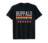 Buffalo Pride New York Gay Lesbianas Queer LGBT Rainbow Flag Camiseta