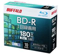Buffalo RO-BR25V-010CW/N Disco Blu-ray BD-R Grabación única, 25 GB, 10 hojas, funda fina, de una sola capa, velocidad 1-6x, funcionamiento Daiga confirmado, marca blanca