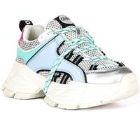 Buffalo Saturn Encaje Multi Capa Chunky Plataformas Azul Plata Mujeres UK 3 - 7