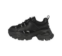 Buffalo Saturn Lace - Zapatillas negras para mujer, Black, 7 UK