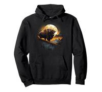 Buffalo Savanna Bison Obra de Arte Puesta del Sol Vida Silvestre Arte Animal Sudadera con Capucha
