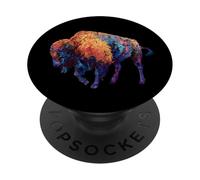 Buffalo Shirt American Bison Shirt Western Shirt Gift PopSockets PopGrip Adhesivo