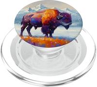 Buffalo Shirt American Bison Western Watercolor PopSockets PopGrip para MagSafe