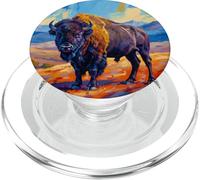 Buffalo Shirt American Bison Western Watercolor PopSockets PopGrip para MagSafe