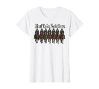Buffalo Soldiers African American Black Military History Camiseta gráfica económica, Mujer, Blanco, L