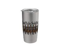 Buffalo Soldiers African American Black Military History Vaso térmico de acero inoxidable de doble pared