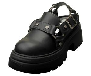 Buffalo Vega Vegan - Zapatos Tipo Zueco para Mujer, Color Negro