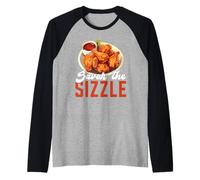 Buffalo Wings Foodie American Food Lover Alitas de Pollo Camiseta Manga Raglan