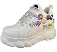 Buffalo Zapatillas bajas para mujer CLD Corin Button Low Top 1630884 Blanco, Blanco, 38 EU